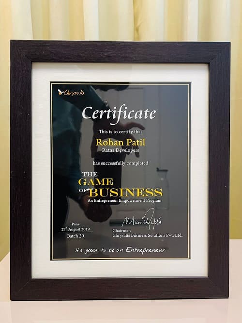 Cerificate of Game of Bussiness